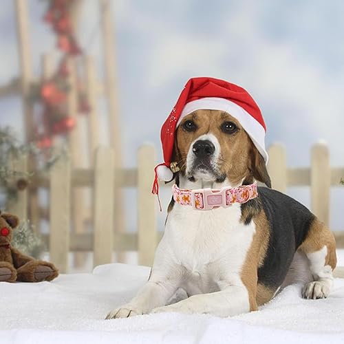 Miniatura 4 de Elegant little tail Collar de Navidad para perro, collar de hombre de jengibre rosa para mascotas, collar duradero para perros para niñas o niños,