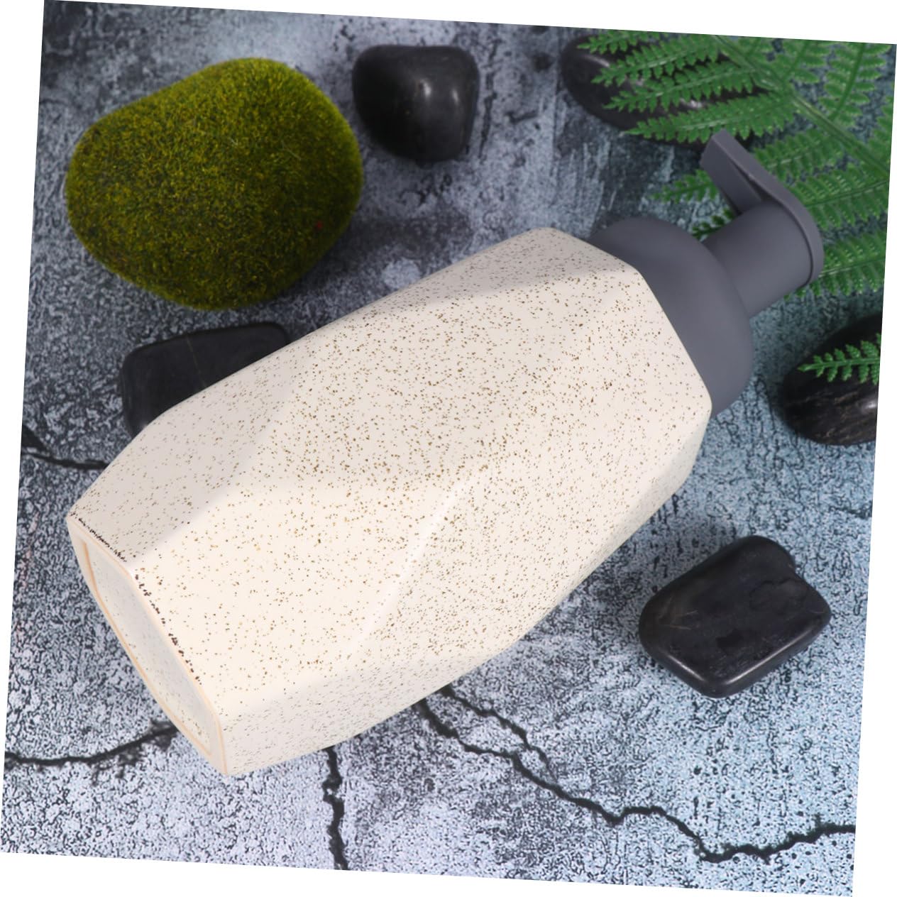 MUCKLILY 1Pc Ceramic Foaming Lotion Dispenser Press Button Foaming Liquid Soap Bottle for Bathroom Kitchen Stylish White Design No Harmful Substances Reliable Craftsmanship