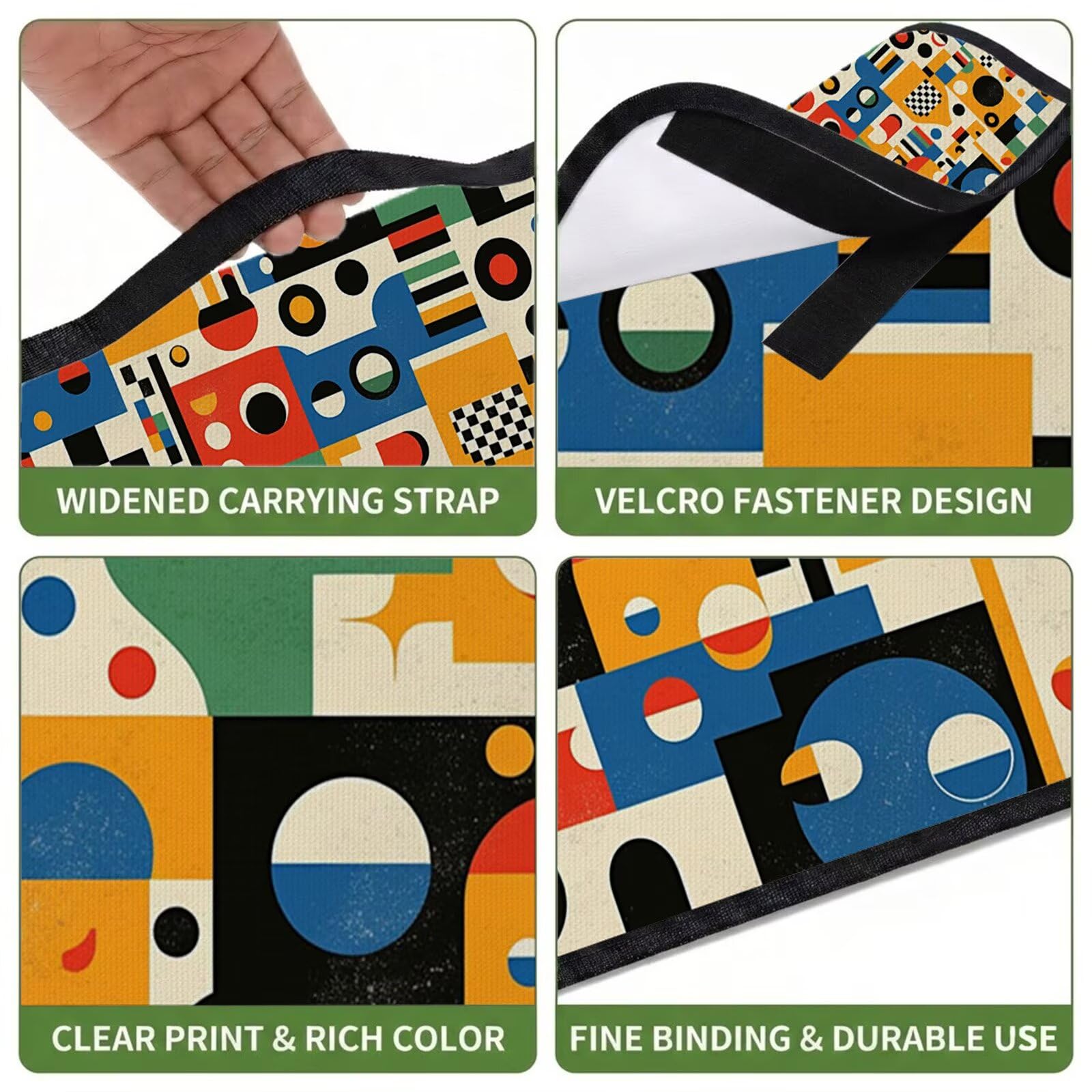 Couverture Pique Nique Grande 200x300cm,Outdoor Couverture Imperméable,Pliable Tapis de Plage Dos en PVC,Picnic Blanket pour Camping Accessoires,Jardin,Parc,Famille - Abstraction,géométrie FZ-106