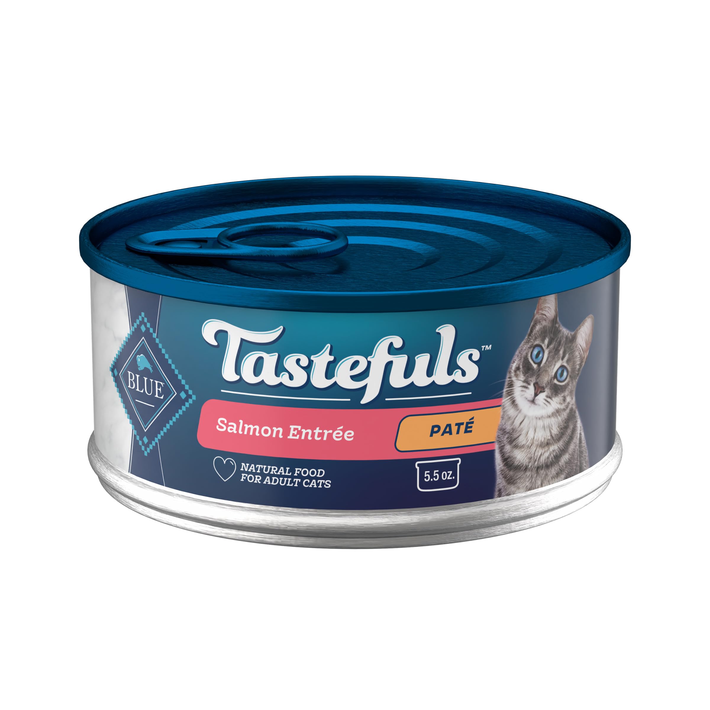 Blue Buffalo Tastefuls Salmon Paté Wet Cat Food, 5.5 oz, 24 ct