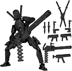 Gatling Gun Titan 13 Action Figure Set【Assembled】, Robot T Action Figure 3D Printed Dummy 13 Action Fidget Toys Figure Articulated, Lucky 13 for Collectors Desktop Decorations (Purple Blue)