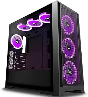 KEDIERS PC Case Pre-Install 7 PWM ARGB Cases Fans, E-ATX Mid Tower Gaming Case with Opening Tempered Glass Side Panel Door, Mesh Computer Case,Black,C710