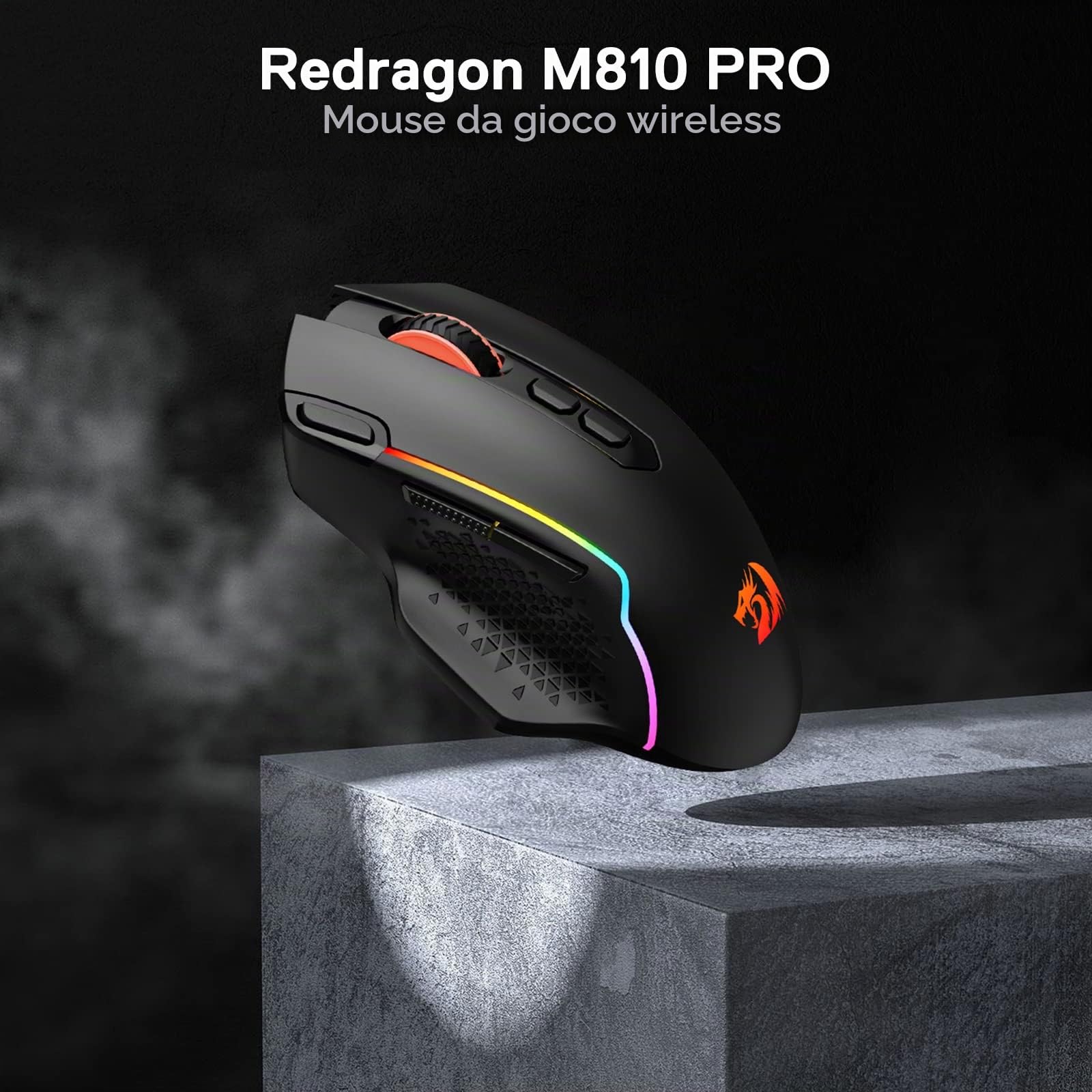 Redragon K617 Fizz 60% Wired RGB Tastiera Gaming M810 Pro - Mouse da gioco wireless bundle