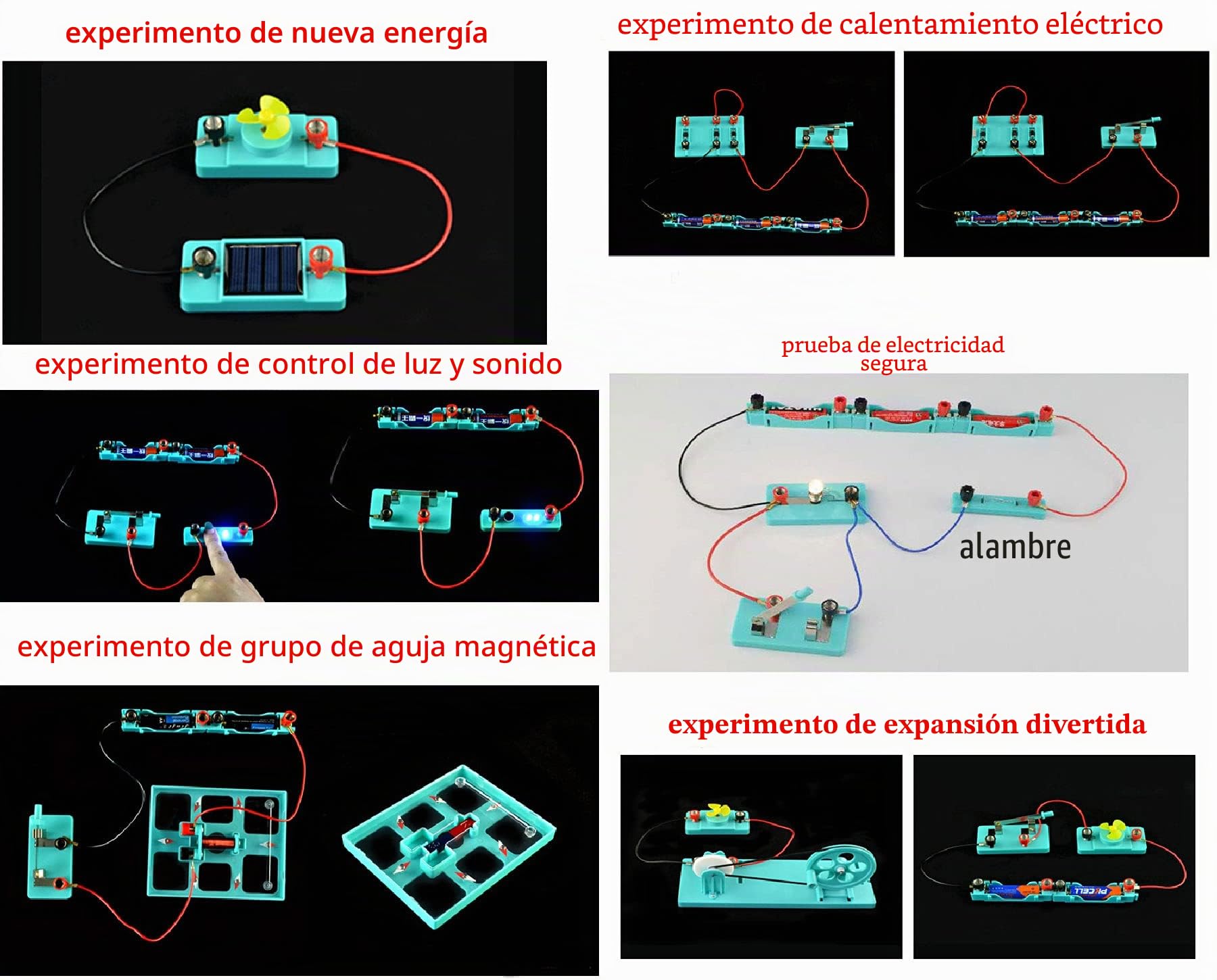 Kit de Circuito Eléctrico de Física Stem Circuito Electrico Escolar para Niño Juegos de Experimentos para Niños de Estudiantes Secundarias