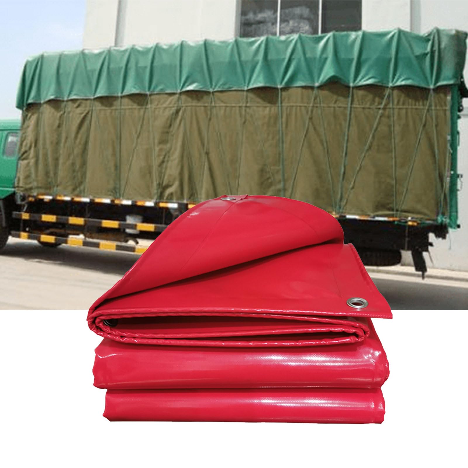 Bâche de Camion,Bâche Pergola ou Tonnelle étanche en PVC pour terrasse Anti-Pluie Imperméable Tapis de Sol Camping Abri de Randonnée pour Pique-Nique Plage(Couleur:Rouge,Taille:2x2m)