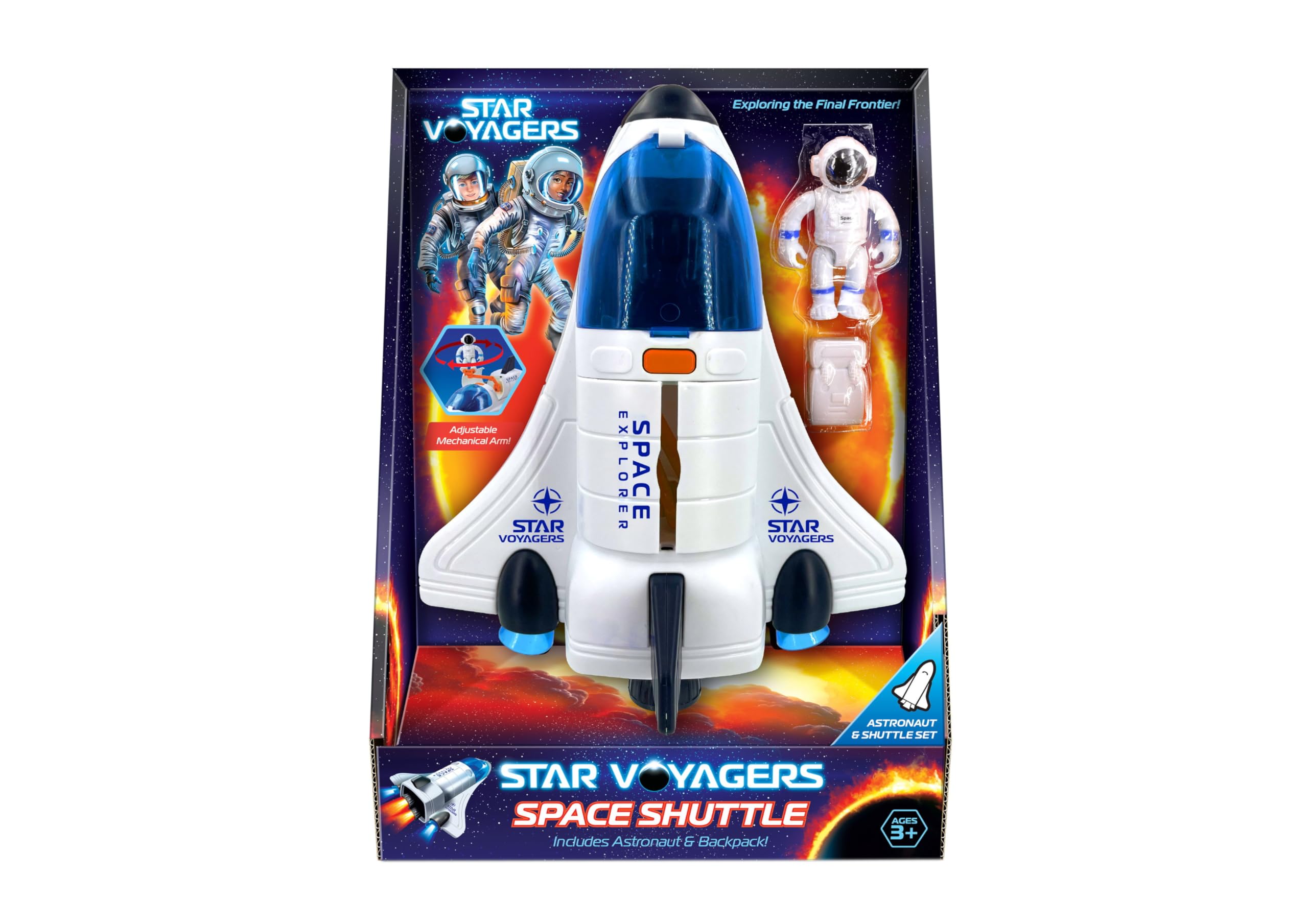 Star Voyagers Space Shuttle with Astronaut, White, Small