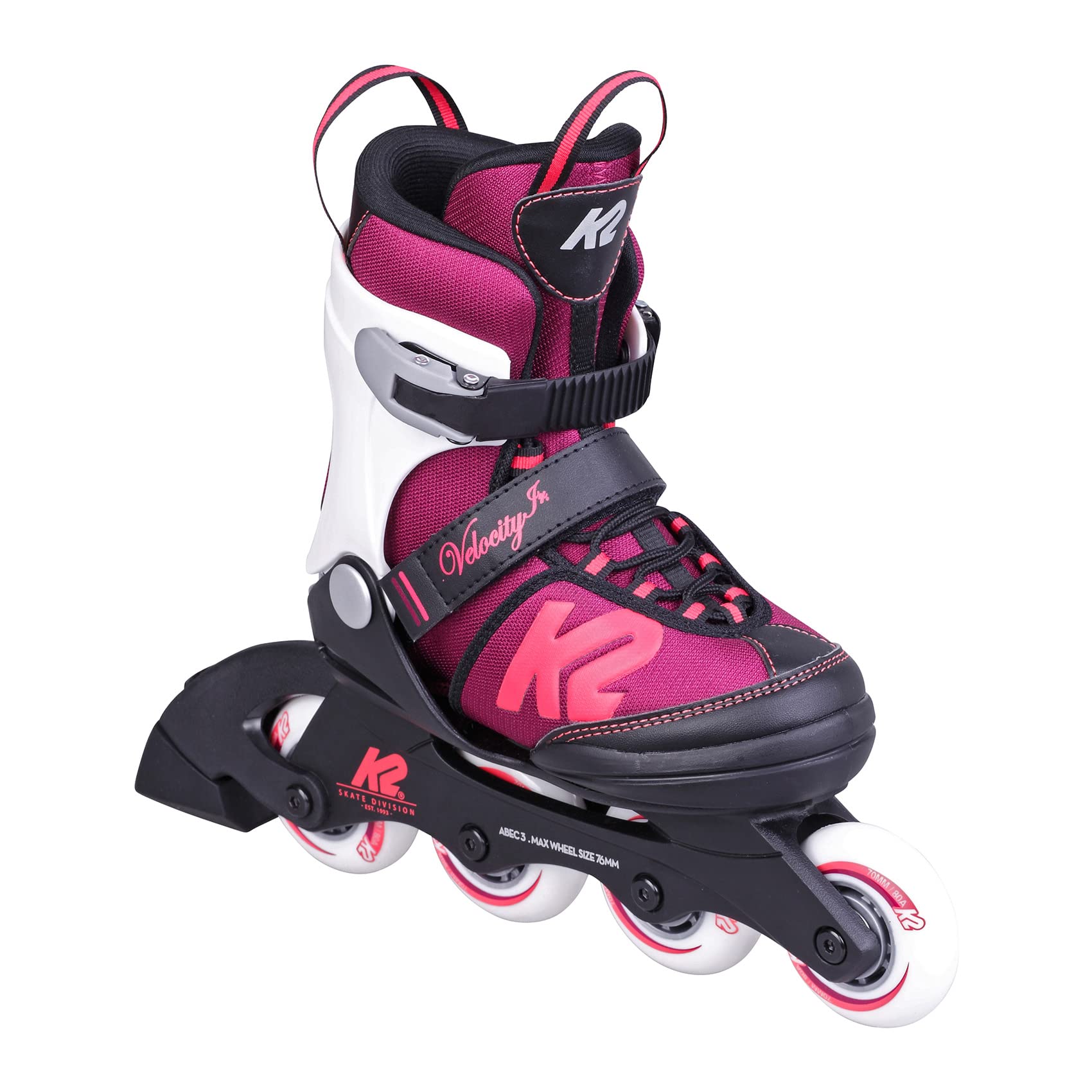 K2 Skates Mädchen Inline Skates Velocity JR G, Black - Purple - White, 30G0827.1.1.M