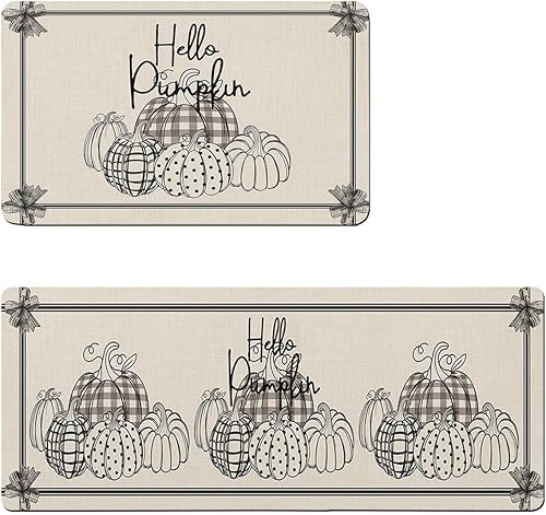 Thanksgiving Fall Bath Mat for Tub,Non Slip Bathroom Floor Runner Rug Quick Dry & Absorbent Diatomaceous Earth Shower Sink Kitchen Washable