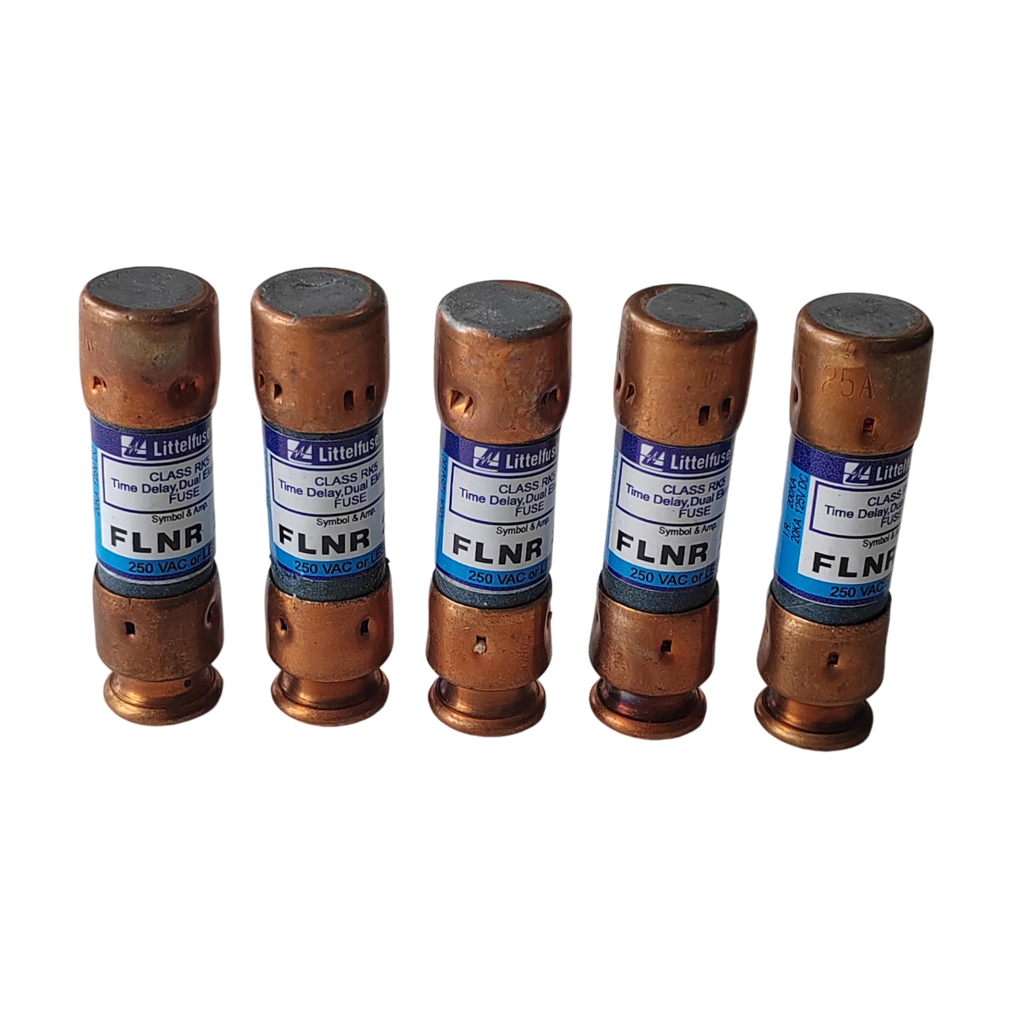 5pcs FLNR-25 25Amp 250V Time-Delay Cartridge Fuse