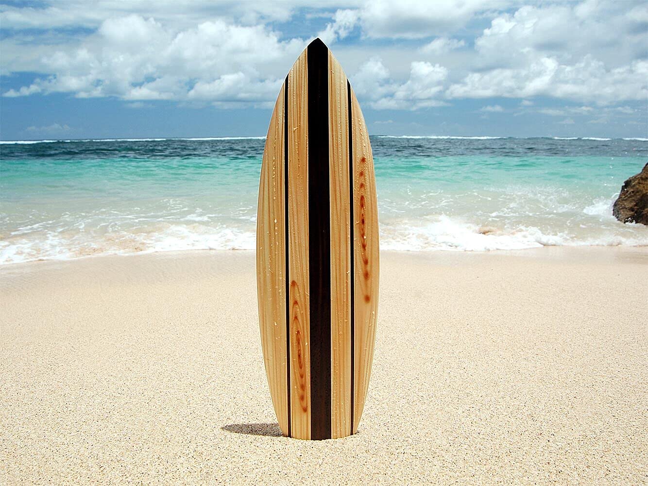 FBA_1652a, tavola da surf decorativa in legno, 100 cm di lunghezza, design aerografo, surf, decorazione