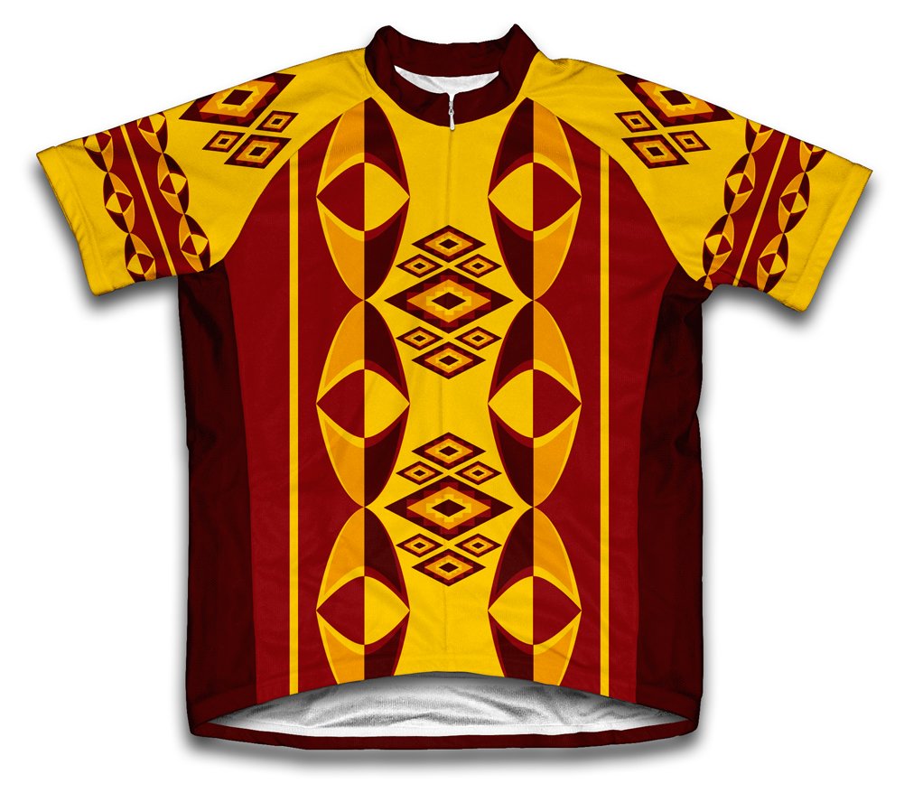 ScudoPro Oval Patters Short Sleeve Cycling Jersey for Youth - Size M Orange