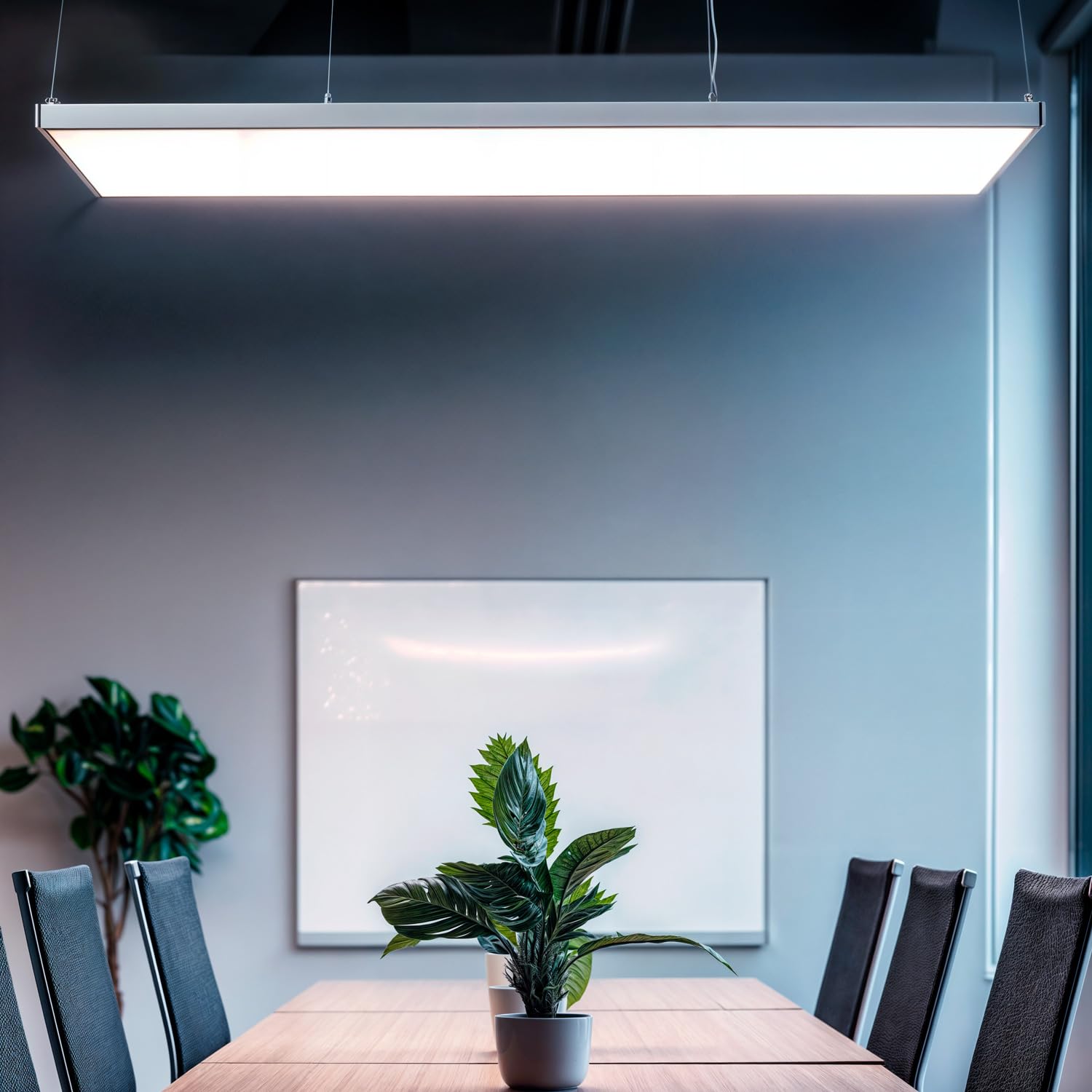 Ledkia Panel LED BOKE 120x60cm 60W 6000lm Zimna biel 6000K Zestaw Wiszący. Nowoczesne oświetlenie sufitowe UGR<19 Flicker-Free idealne do biura, sklepu lub domu. Wydajna energooszczędna lampa.