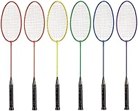 Champion Sports Junior Tempered Steel Badminton Racket - Durable 24" Kids Racquet with Leather Grip & Nylon Strings