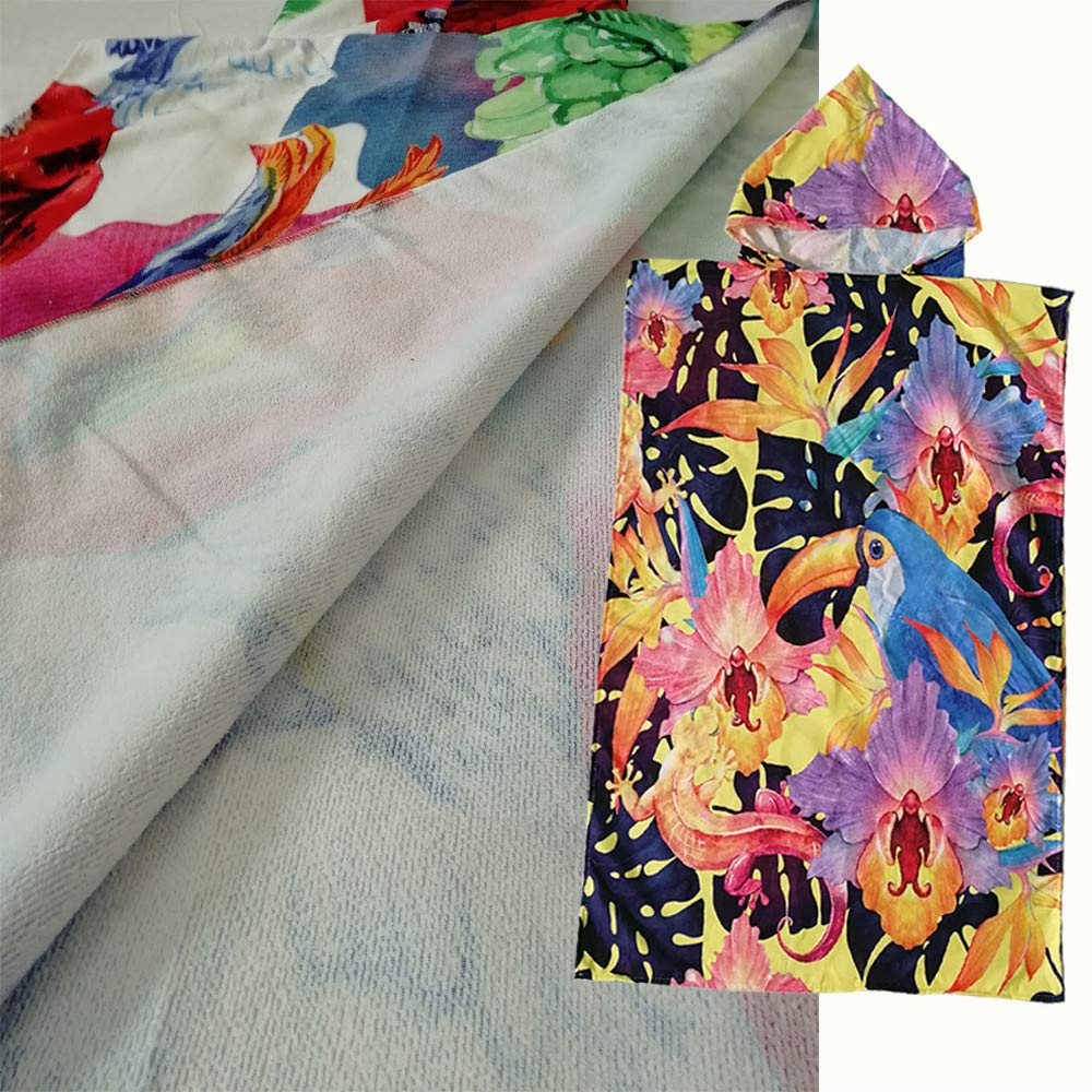 KUOGAS Poncho De Serviette, Poncho De Douche à Séchage Rapide En Microfibre (Marineblau, Medium