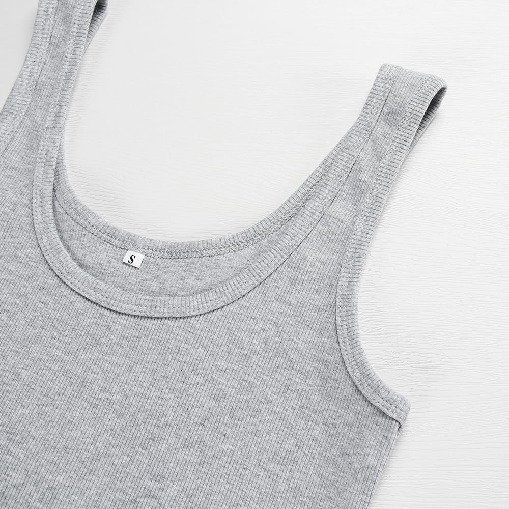 Artfish Women's Sleeveless Cotton Fitted Tank Top Form Fitting Scoop Neck Ribbed Knit Basic Cami Shirts - Image 3