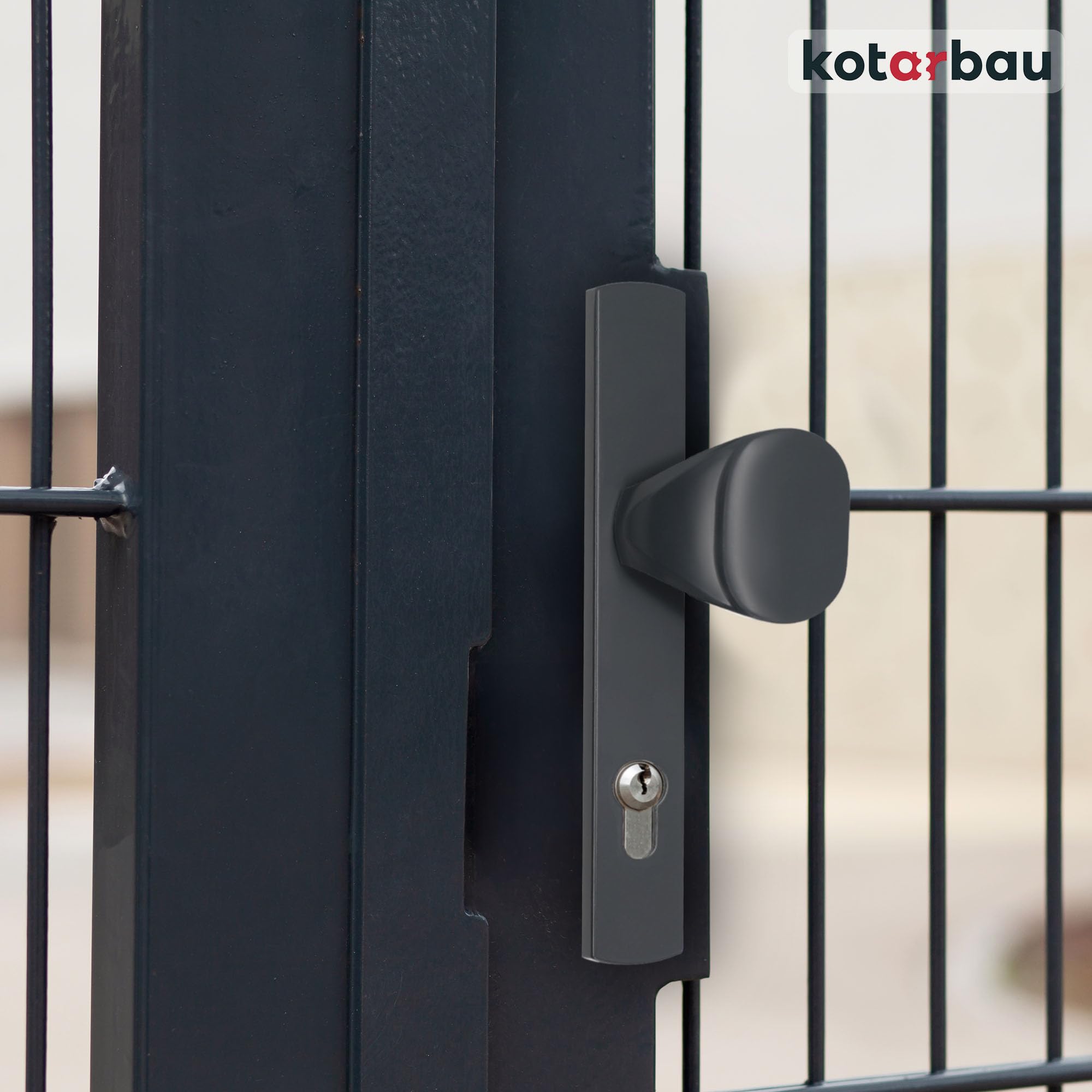 KOTARBAU® - Tirador de puerta de aluminio de 92 mm, cilindro perfilado, mango largo para puerta interior