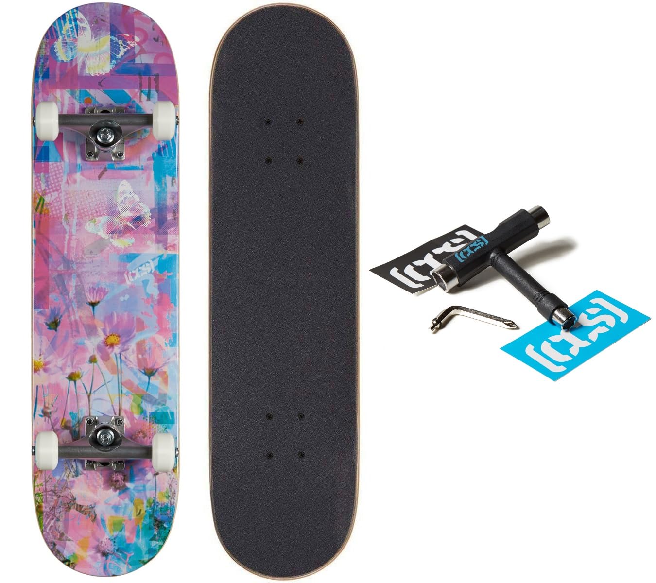 [CCS] Skateboard Complete | Maple Wood | Professional Grade | Fully Assembled with Skate Tool & Stickers | Adults, Kids, Teens, Youth | Boys & Girls