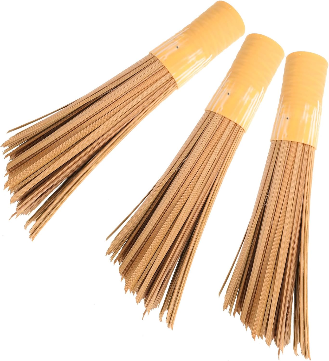 3pcs Bamboo Pot Brush for Cast-Iron Pans and Woks