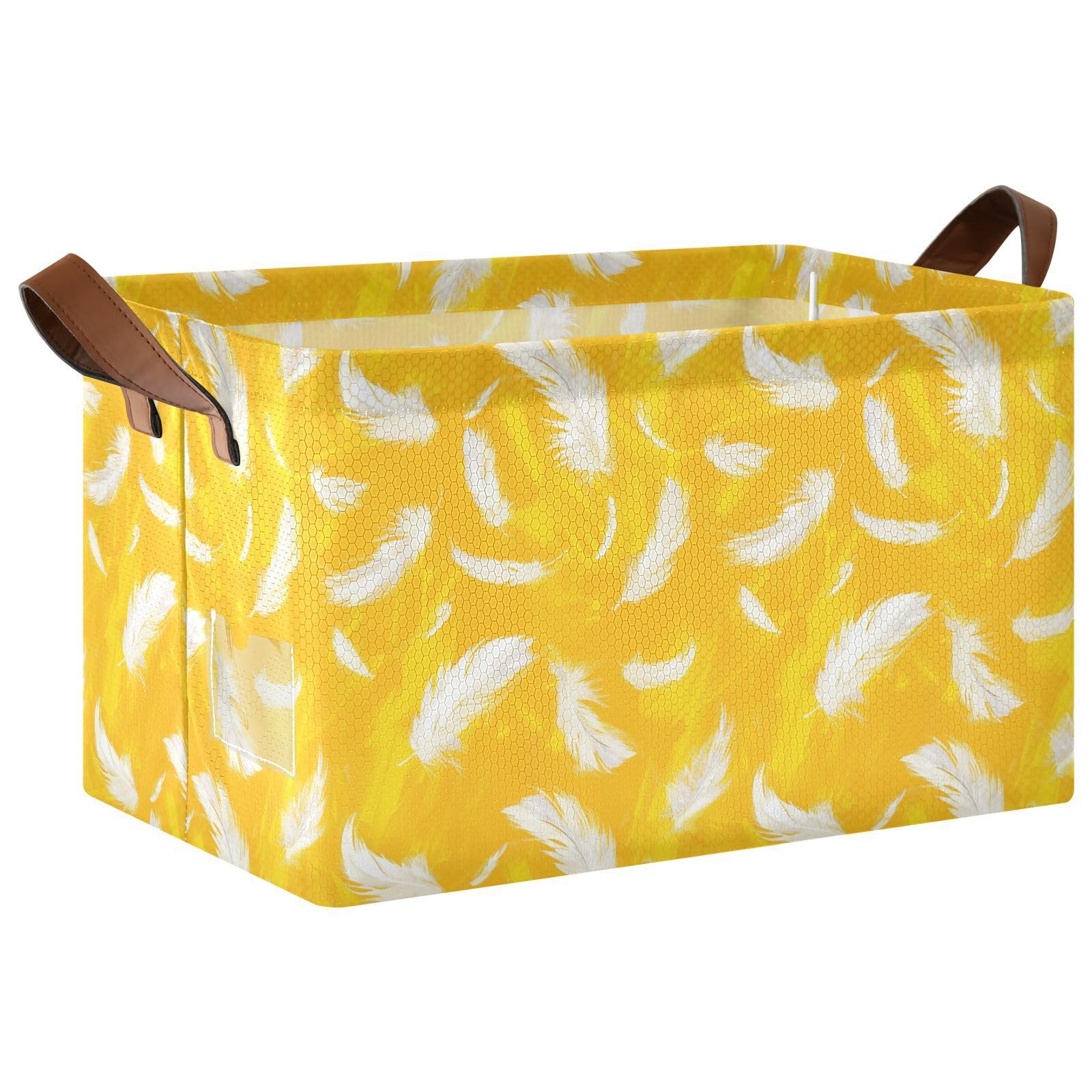 KLL Cestini cubici pieghevoli bianchi con manici grandi organizer decorativi per vestiti e stoccaggio, confezione da 2 organizadores de ropa para closet