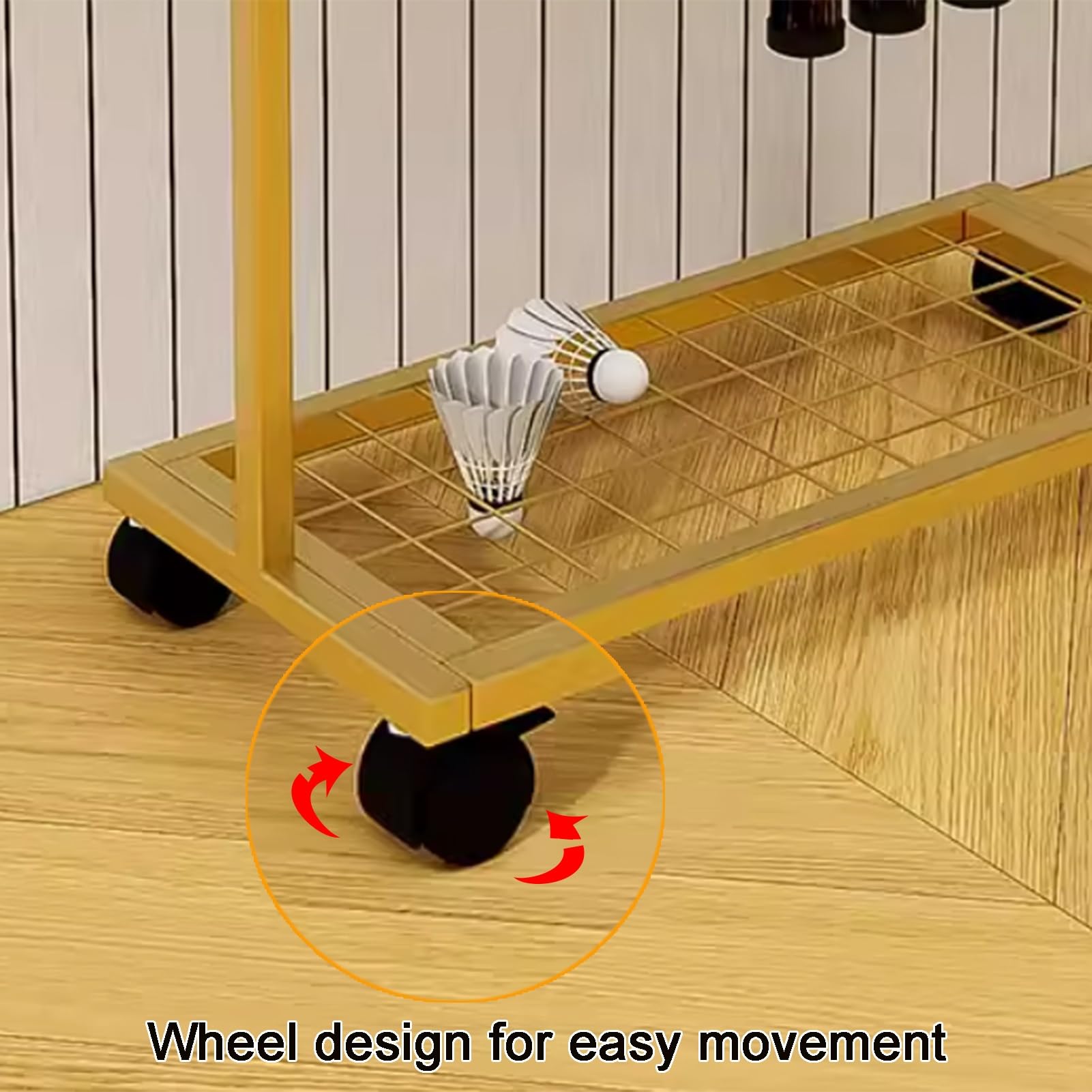 Soporte de raqueta de tenis premium con ruedas, carrito portátil con ruedas para entrenamiento de gimnasio y club, bolsa de tenis ligera (negro)