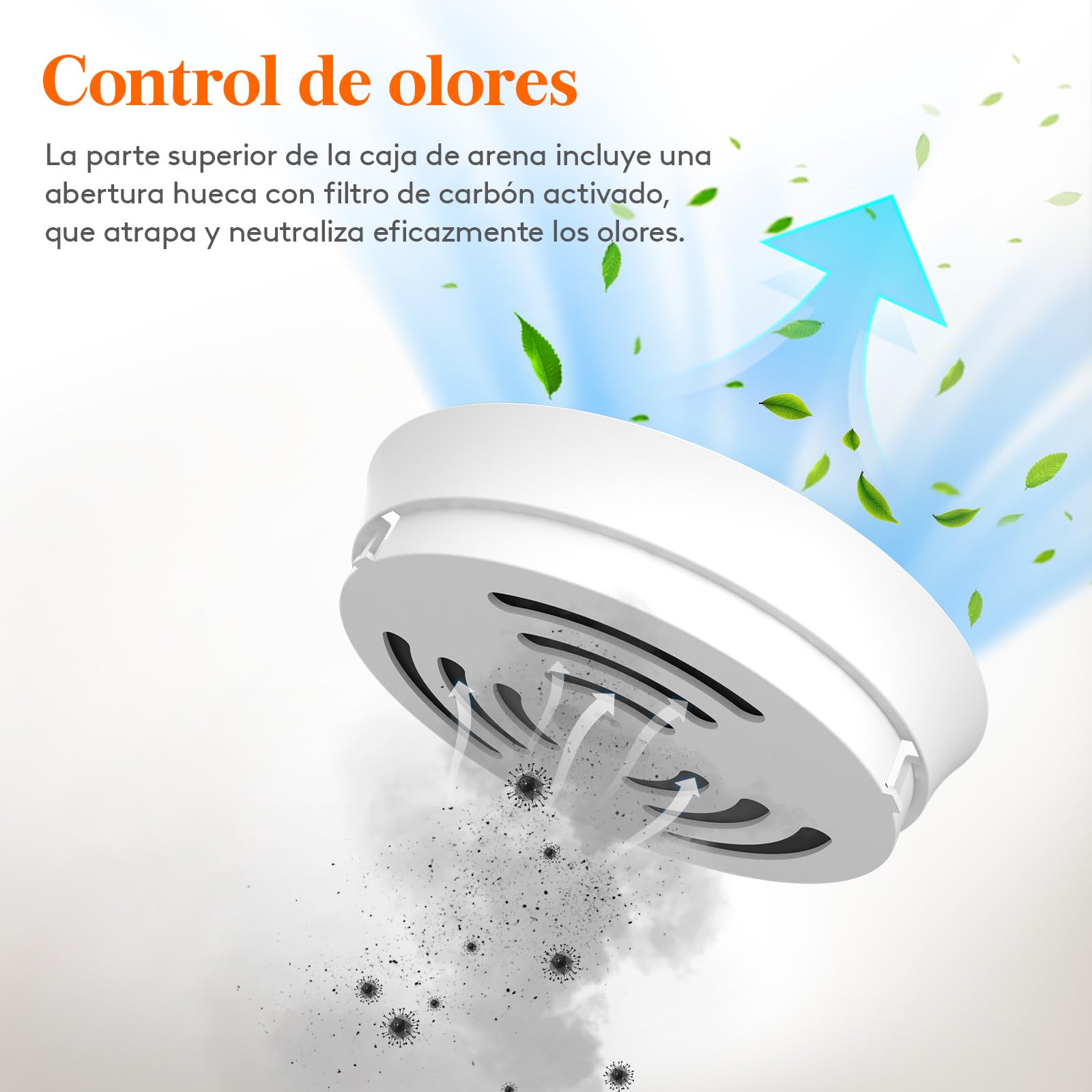 Lifewit Arenero Gato con Desodorizante y Filtro de Carbón, Arenero Maceta para Sala de Estar, Dormitorio, Esquinas, Cagadero Gatos Cerrado con Planta Artificial, Pala, 48 x 120 cm, Blanco