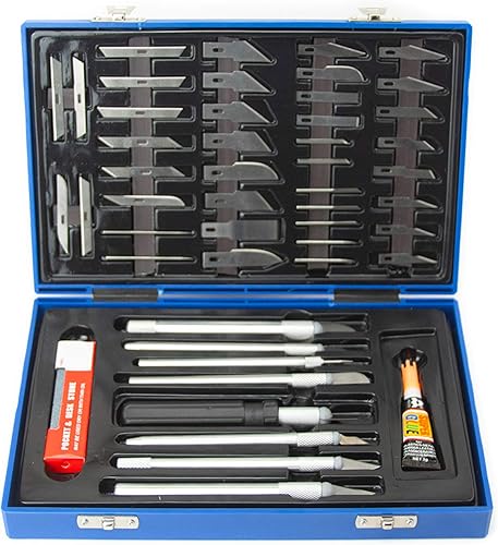 VCT Juego de 56 cuchillos de precisión para manualidades, cuchillos afilados profesionales para arte, pasatiempos, álbumes de chatarra y escultura