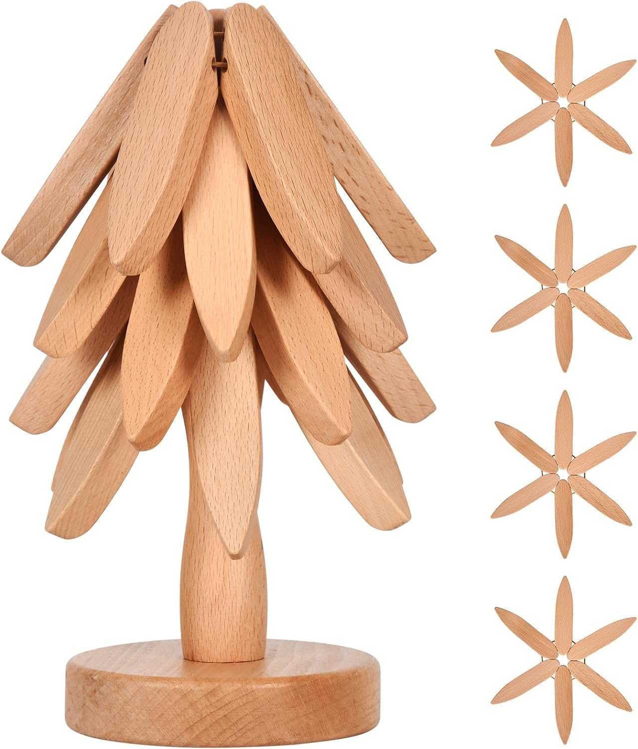 Walnut Vertical Tripod for Pot Bowl Teapot - 4 Tripods 1 in Walnut White