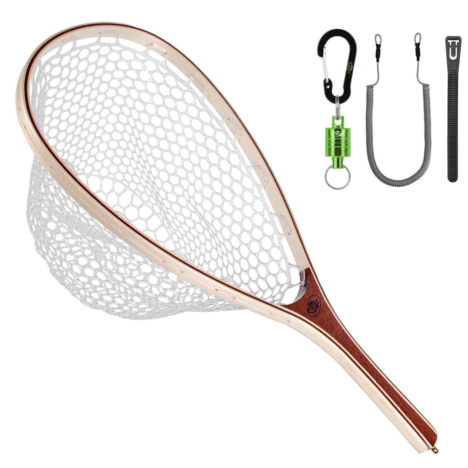 SF Fly Fishing Landing Net Soft Rubber Mesh Trout Net Catch and Release Net