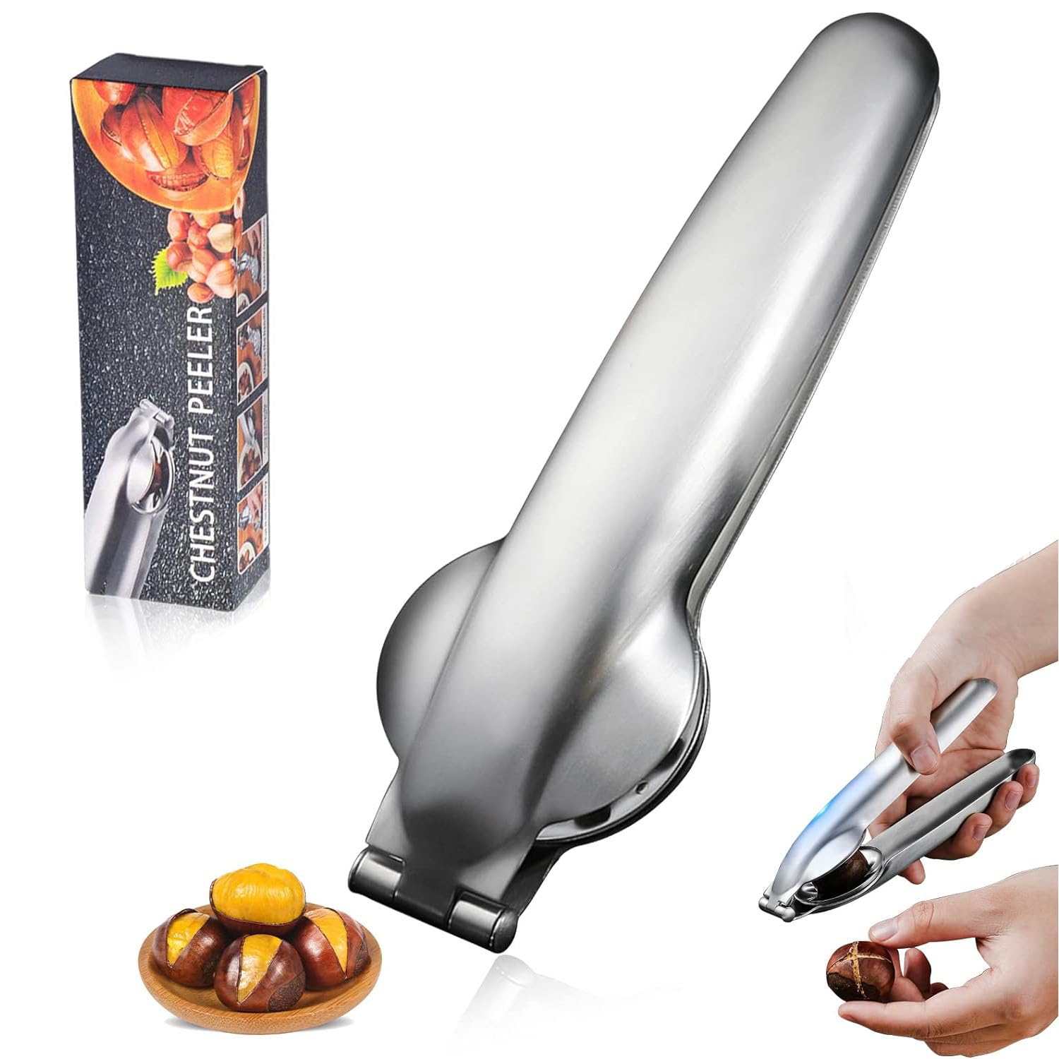 Nutcracker Chestnut Clip, Nut Cracker Sheller Walnut Pliers, Metal Nut Opener Plier, 304 Stainless Steel Kitchen Tools Multifunctional Chestnut Opener Nut Walnut,Kitchen Utensils Dried Fruit Opener