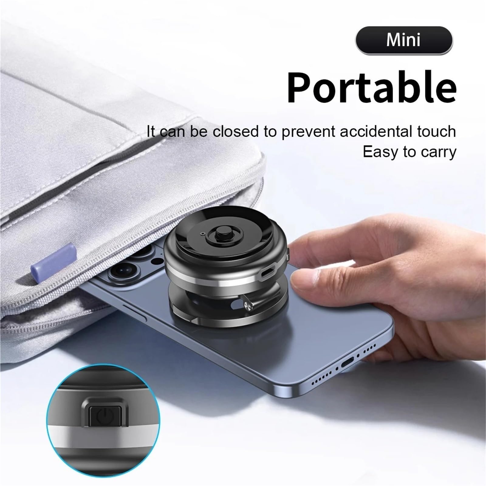 Soporte Movil Coche Soporte Auto Móvil Soporte magnético Plegable para teléfono, Soporte de Coche con succión de vacío Fuerte, Soporte de aleación de Zinc Ajustable de 360 ​​° para Escritorio
