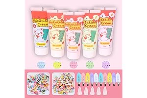 5 Pcs 50g Fake Whipped Cream Glue Toys,Deco Cream, Resin Decoration for Hair Accessories