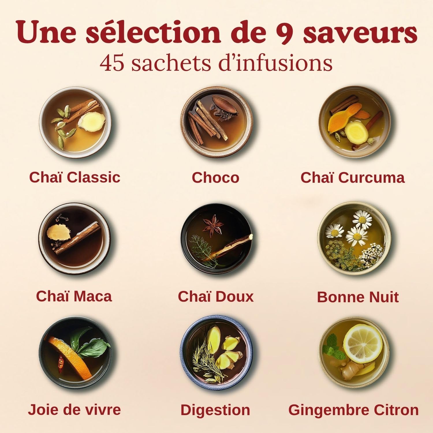 YOGI – Coffret Sélection Bio – Assortiment d’Infusions Ayurvédiques – Découverte de 9 Variétés – Coffret Cadeau Bien-Être – 45 Sachets