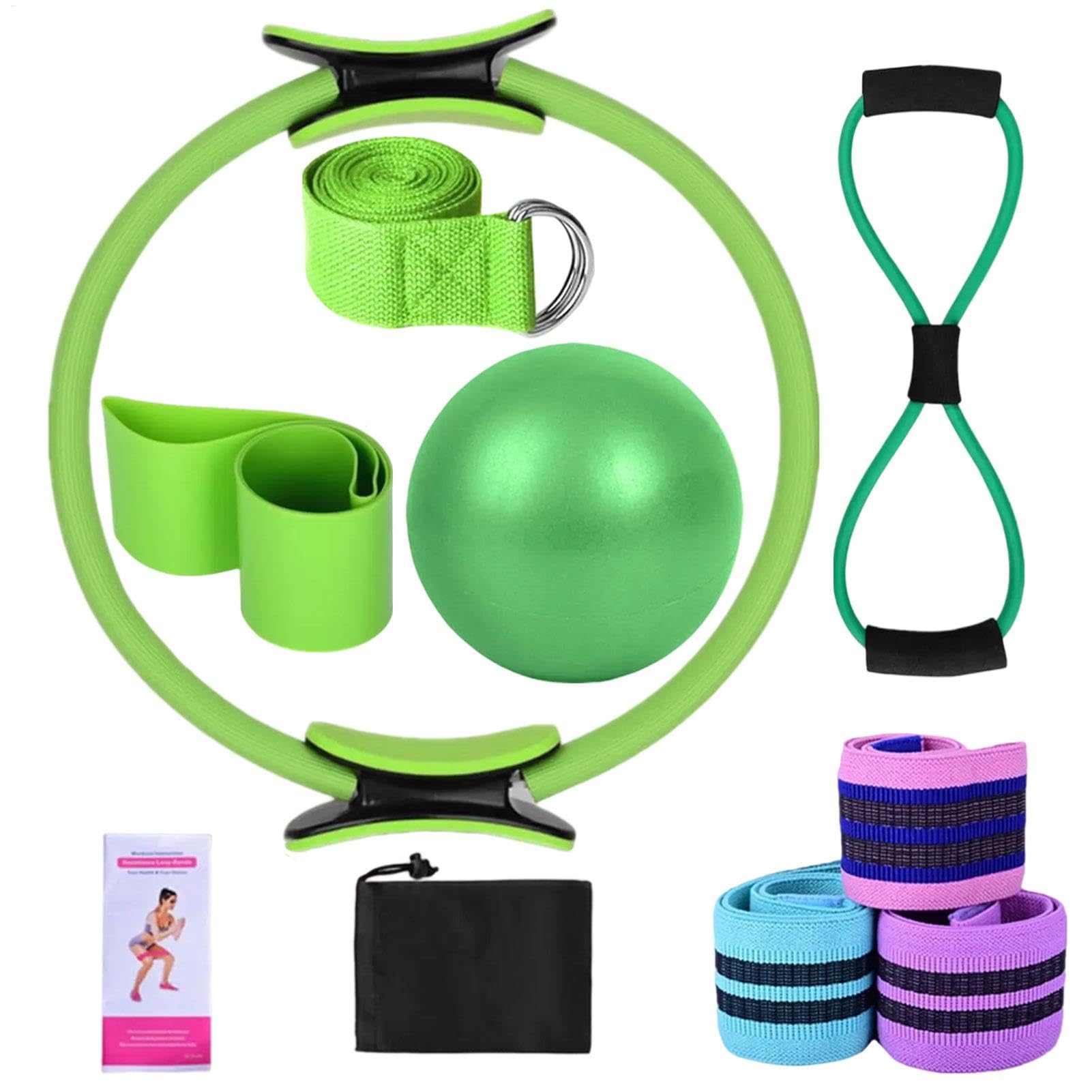 Kit Pilates Per Allenamento A Casa Fasce Yoga e Cintura Stretching Attrezzi