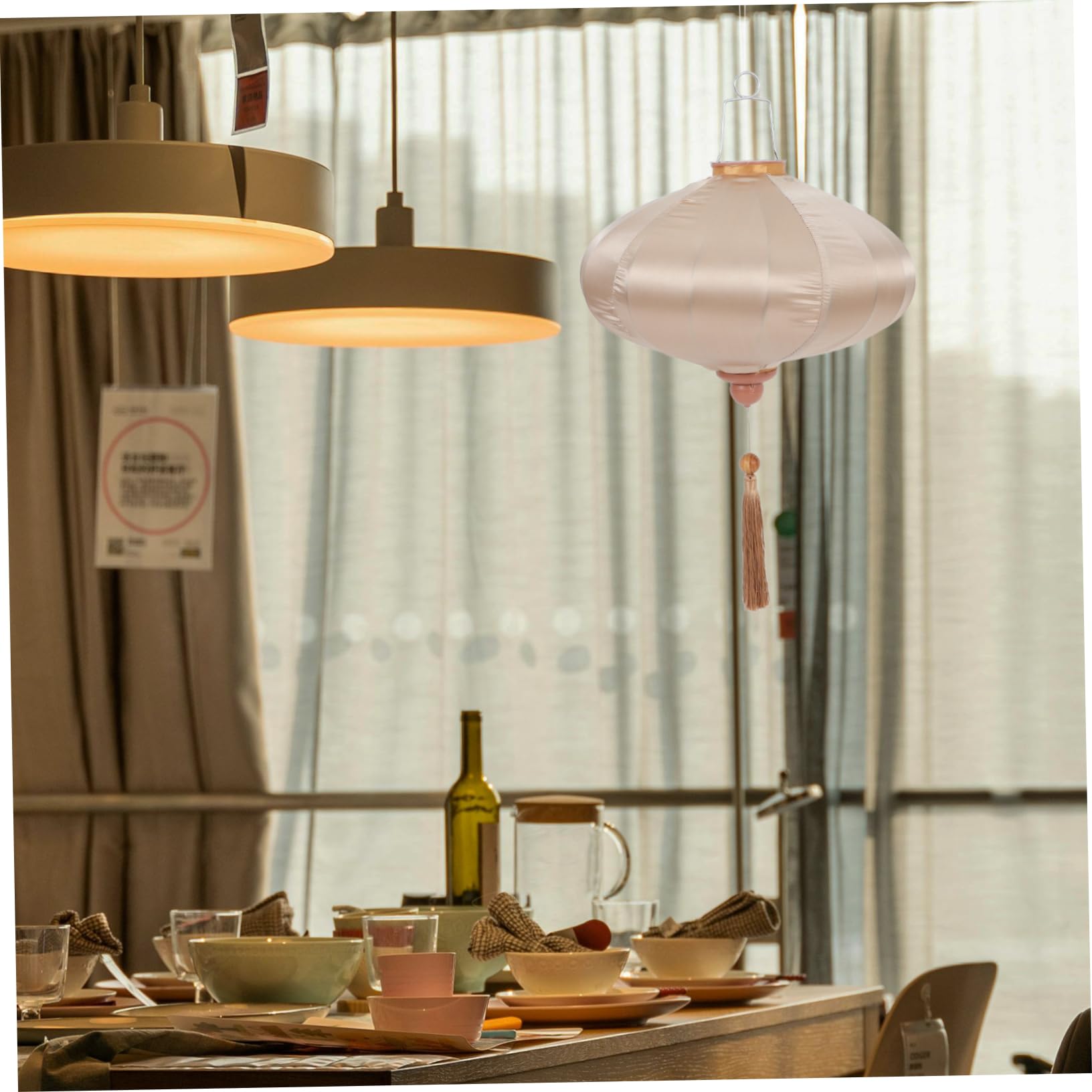 SHINEOFI Vintage Satin Laterne Für Hochzeitsdekoration Hängelaterne Mit Fransen Im Retro-Stil Für Innen Außennutzung Elegante Und Stabile Gestaltung Für Unvergessliche Atmosphäre