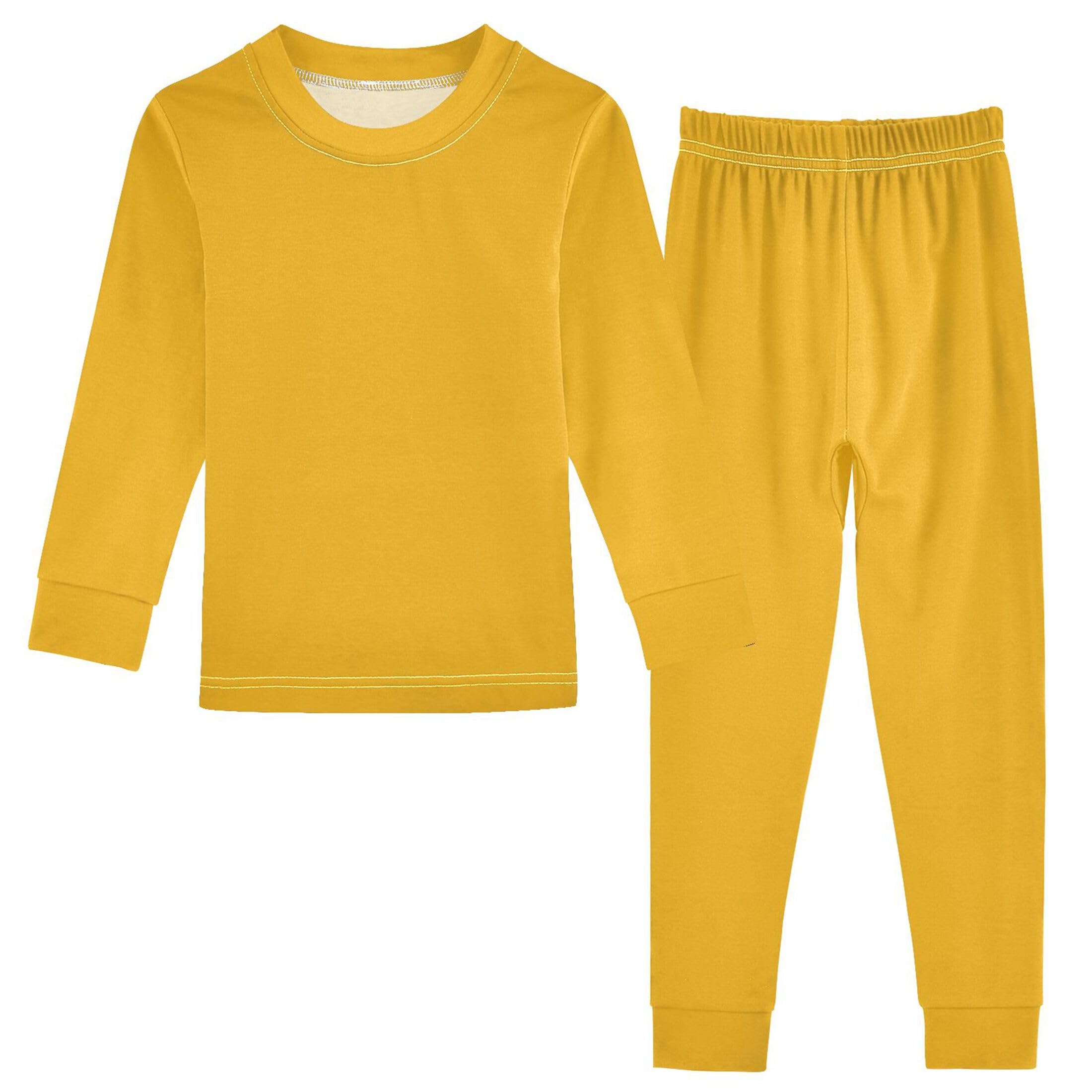 Dark Goldenrod Long Sleeve Pajamas Set Sleepwear Jammies 2pcs Set Pjs Dark Goldenrod