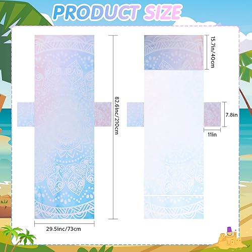 Miniatura 2 de 2 fundas para sillas de playa de 28.7 x 82.5 pulgadas con bolsillos laterales, fundas de toalla para silla de piscina, fundas de toalla de