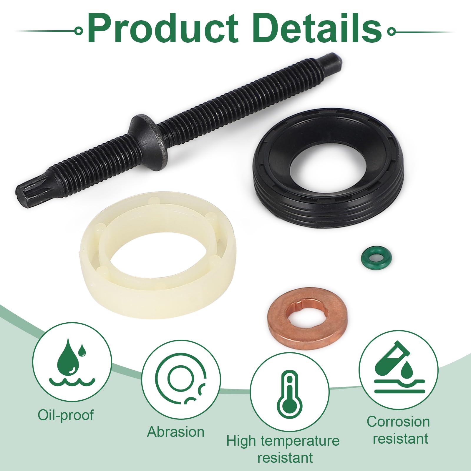 EFUTURETIME 1.6 HDI Diesel Iniettore Set di Guarnizioni con 8 Viti, Iniettori O-Ring Kit 198185 198299 1982A0 Compatibile con Citroen, Peugeot