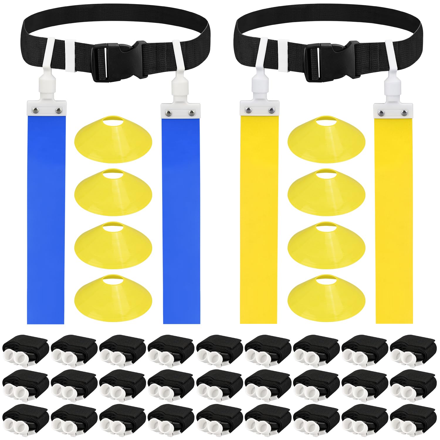 DkOvn Flag Football Belt, 2pcs Adjustable Flag Football Belt with Belt and Flags, for Youths, Adults