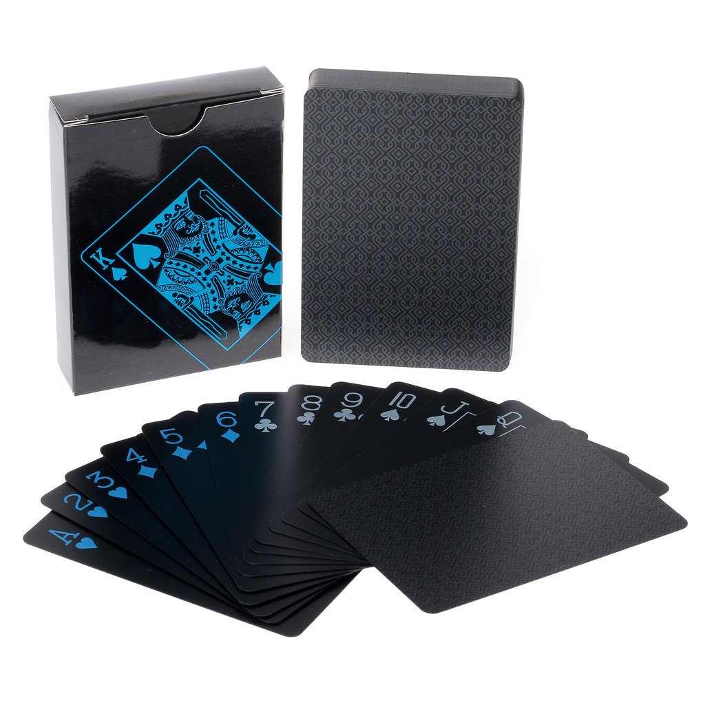 Carte Da Poker In Plastica Nero - Impermeabili, 54 Pezzi, 63x88mm, Sensazione Casinò, Colore Rosso - 3