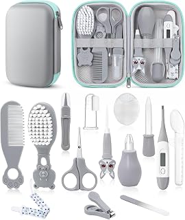 YASEW Baby Grooming Kit, Newborn Care Essentials, Baby Shower Gift | Nail, Hair, Nasal and Temperature Care Tools, Home and Travel Ready, For First-Time Parents