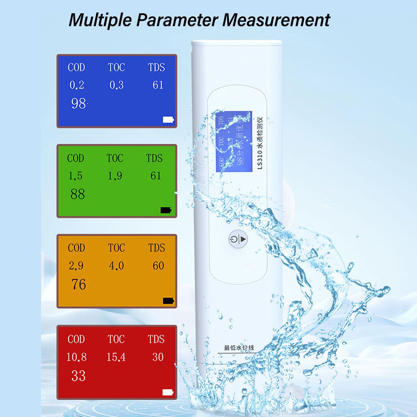 Tester della qualità Dell'acqua Misuratore Multifunzionale Digitale 6 in 1 per Coltura e Acquari