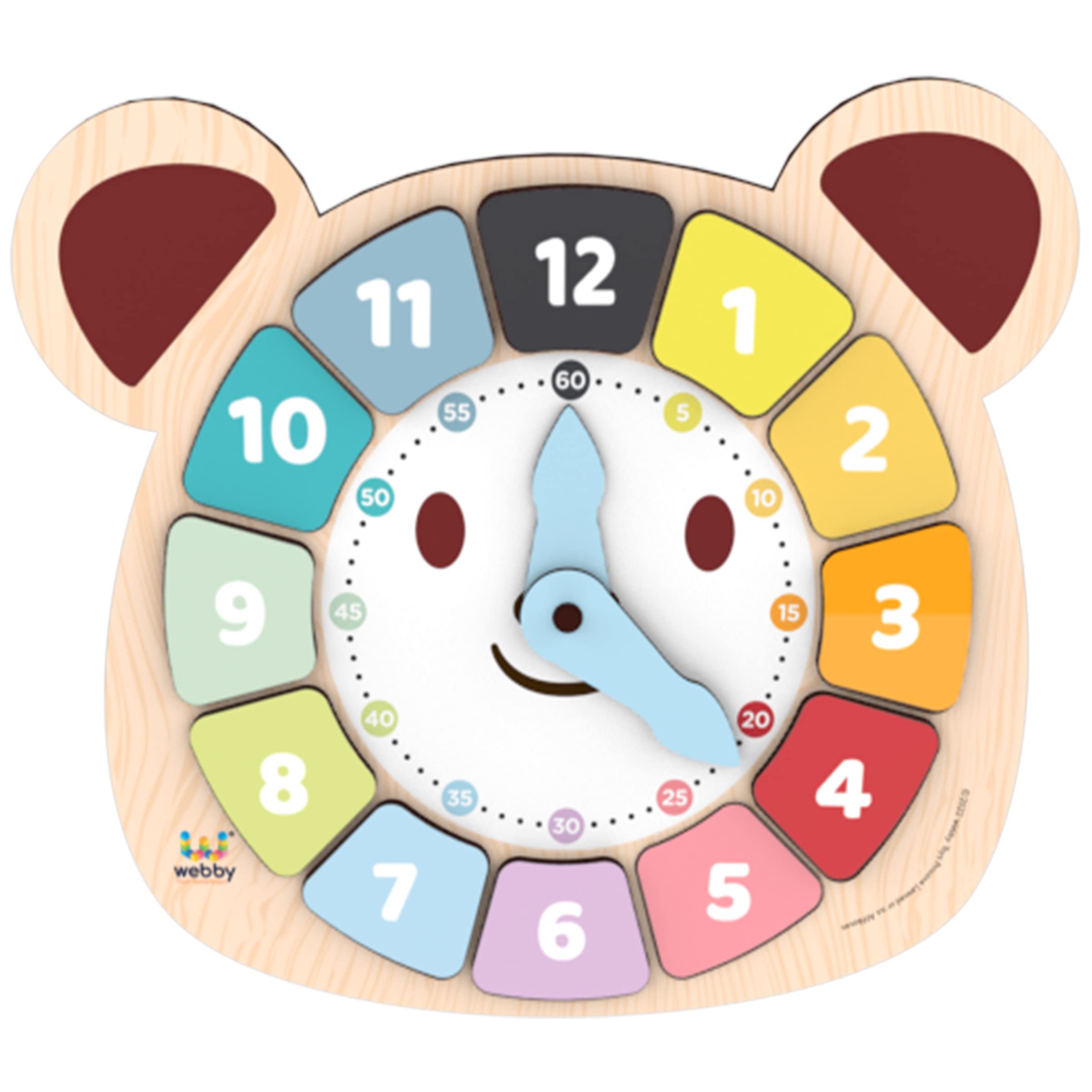 Webby Bear Colors Clock | Early Learning Toy | Time Learning | Educational Learning Clock Toy - Wooden Clock | Lovely Shapes - Cognitive Toy for Kids (B0BSS2L4JG) Amazon Price History, Amazon Price Tracker