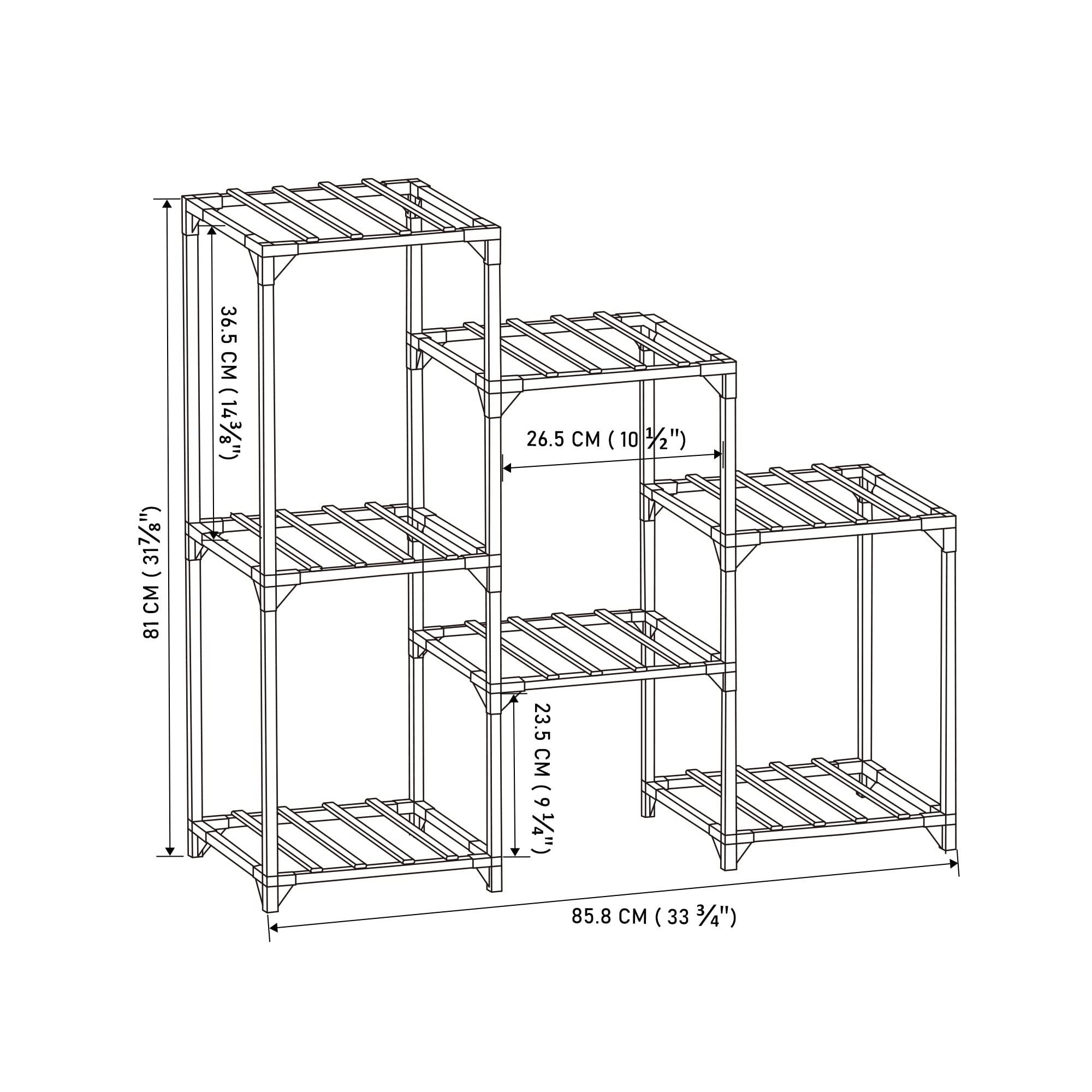 WTZ Plant Stand, Wood Indoor Outdoor Tiered Plant Shelf, 5 Tiers 7