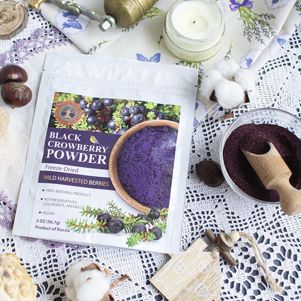 Wild Harvested Black Crowberry Freeze-Dried Powder – 2 Oz, Natural Black Crowberry Powder, No added sugar, No GMOs - Image 2