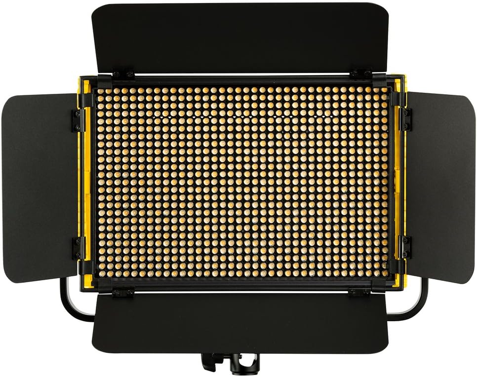 Ikan Onyx 1 x Half Bi-Color 3200K-5600K Adjustable LED Light w/Dual Batteries, DMX Ethernet and Wireless Remote Control, Barn Doors Included (OYB5) - Black