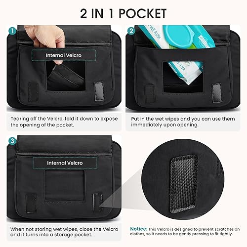 Miniatura 8 de G4Free Pequeña bolsa de pañales para bebé niña y niño, mini bolsa de pañales cruzada con cambiador portátil