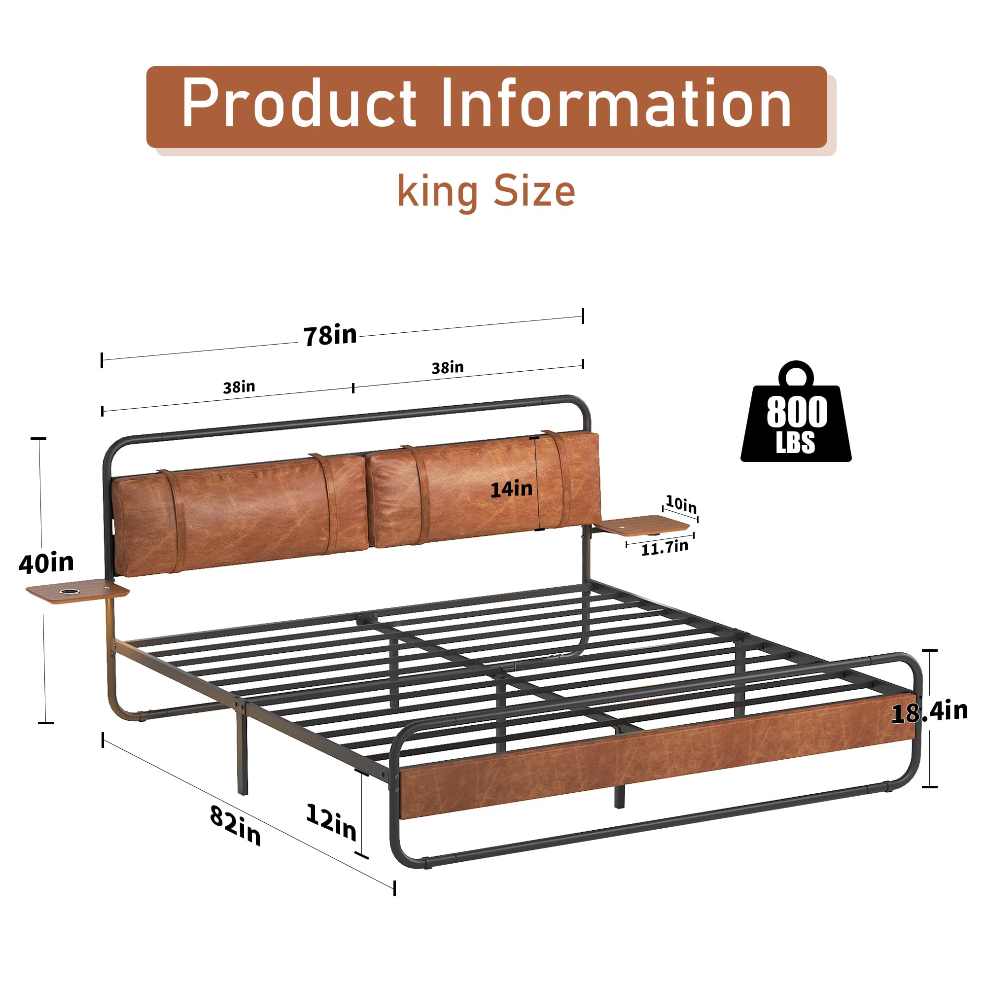 Beliani Cama LED SERRIS 160 X 200 Cm Marrón Claro | Leroy Merlin
