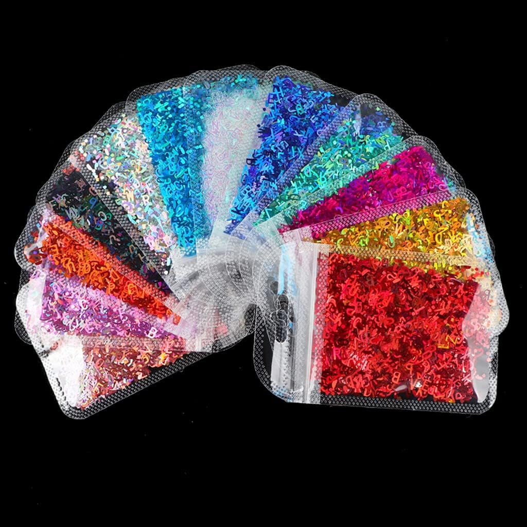 Sparkle English Letters Glitter Sequins, Crystal UV Epoxy Resin Mold Fillings, for 3D Holographics Nail Art