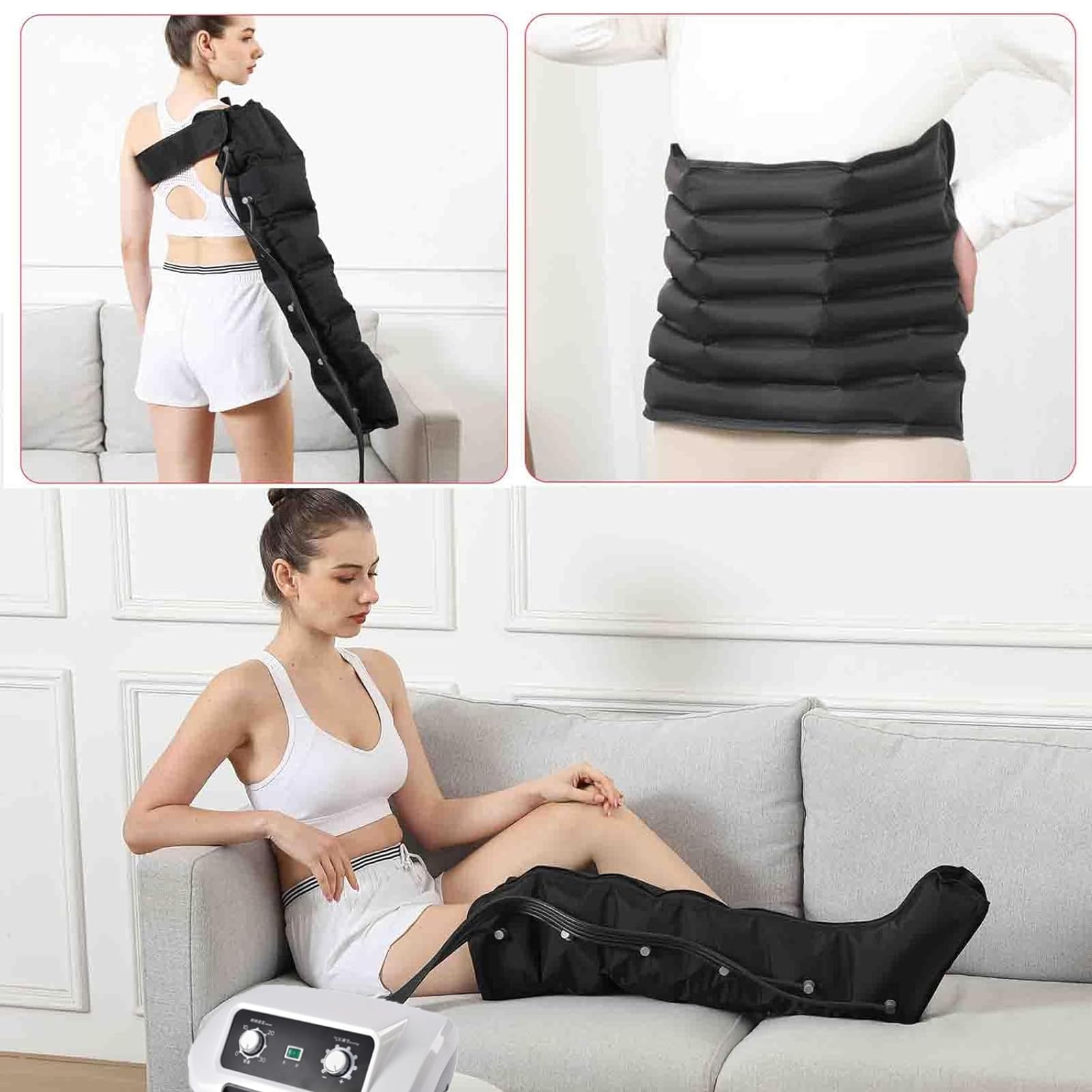 Botas Presoterapia Para Casa Abdomen Y Piernas | xxl Masajeador De Piernas CirculacióN Presoterapia | Drenaje Linfatico Piernas MáQuina De Masaj, Aparato Presoterapia Para Casa
