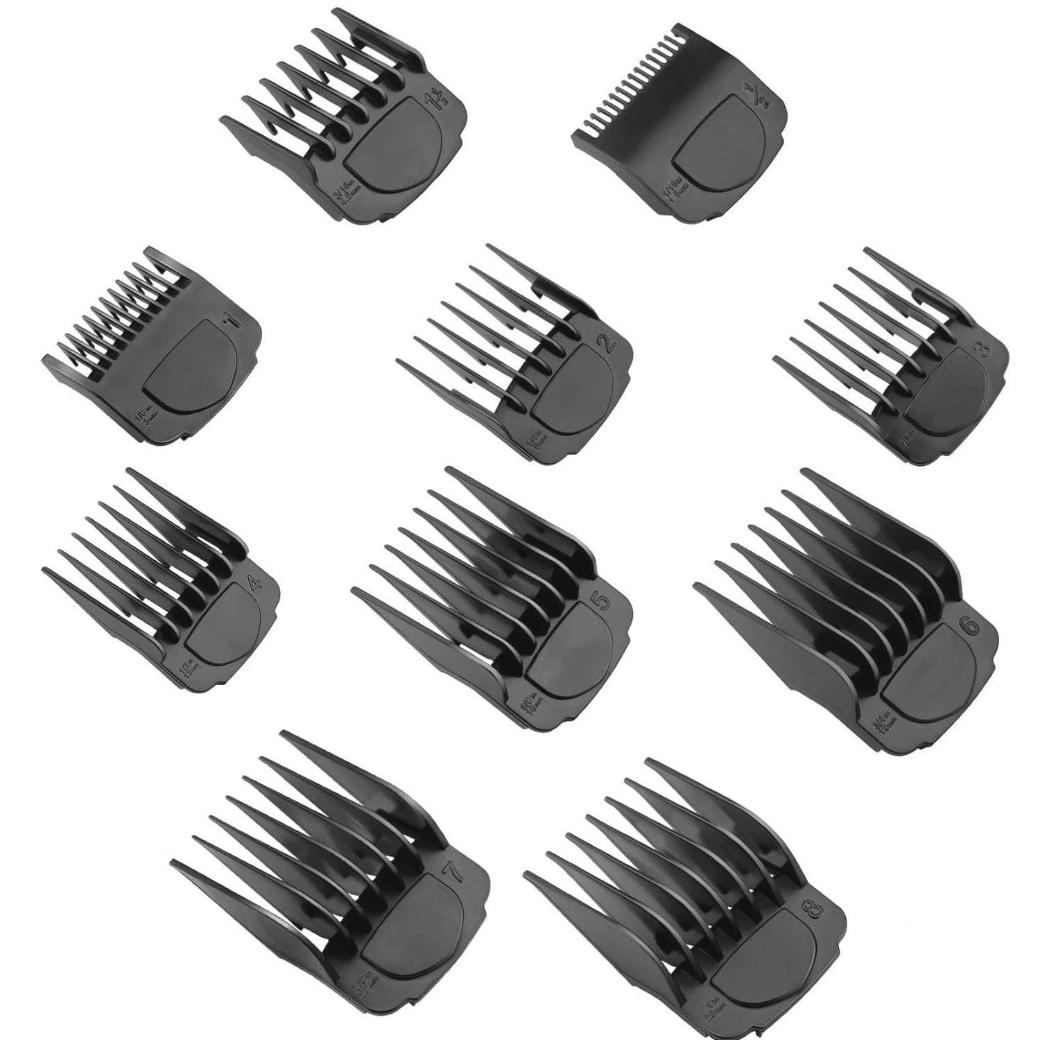 for Wahl Clipper Magnetic Guards, Clippers Guides 1/16" to 1" Black